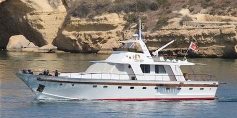 Wooden hulled twin screw motor yacht wooden hull