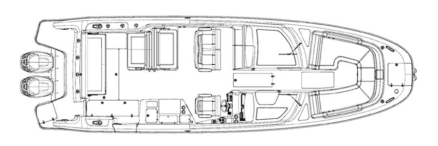 Boston Whaler 320 Vantage Вид Сверху