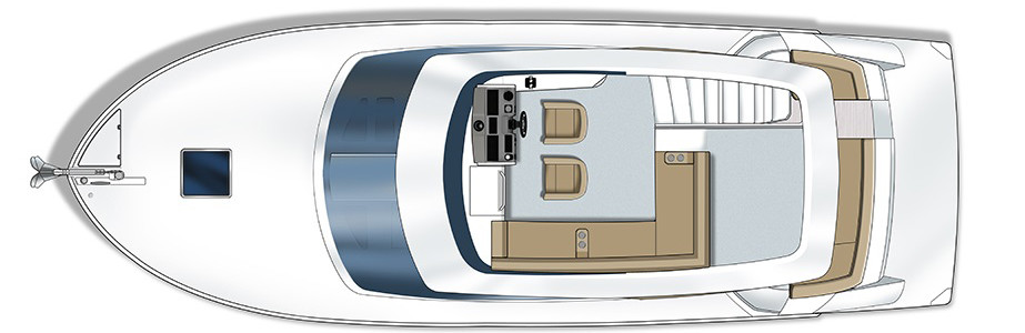 Carver C40 Command Bridge Cubierta de Flybridge