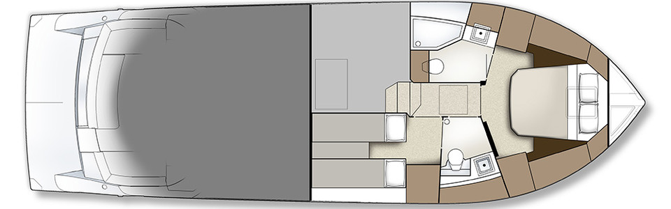 Carver C43 Coupe Нижняя Палуба