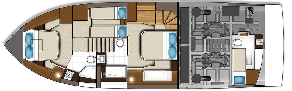 Carver C52 Coupe Нижняя Палуба