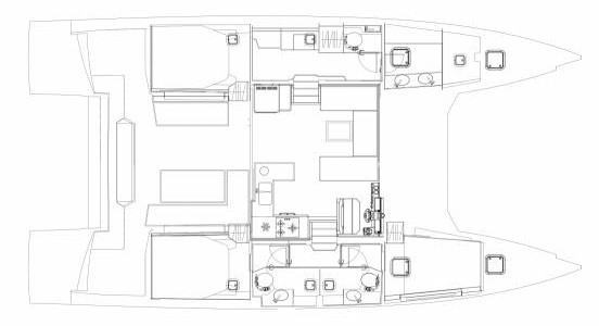 Nautitech 47 power Lower Deck