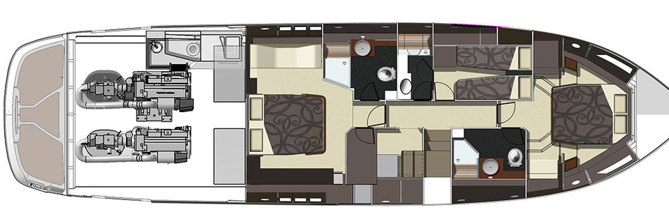 Cranchi 60 Fly Cubierta Inferior