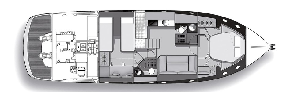 Cranchi M 44 HT Нижняя Палуба