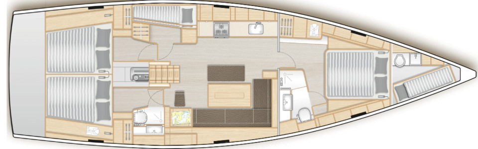 Hanse 508 Lower Deck (Optional 6)
