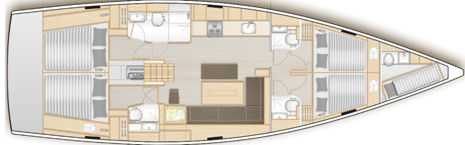 Hanse 508 Lower Deck (Optional 11)