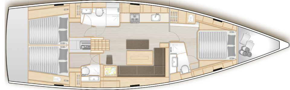 Hanse 508 Lower Deck (Optional)