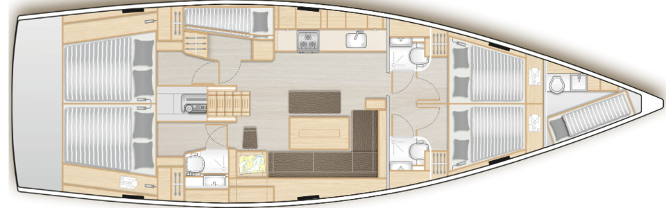 Hanse 508 Lower Deck (Optional 10)
