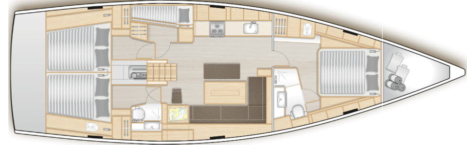 Hanse 508 Lower Deck