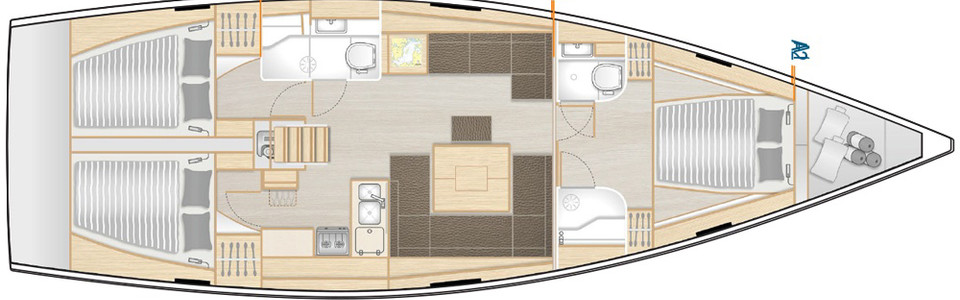 Hanse 458 Lower Deck (Optional)