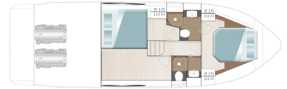 Sealine C390 Нижняя Палуба (Опционально 4)