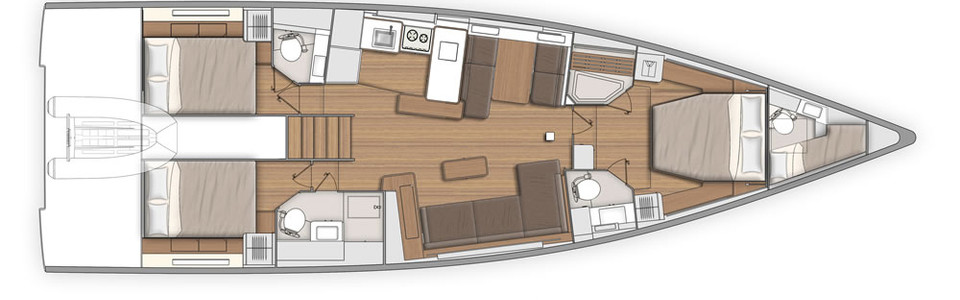 Beneteau FIRST YACHT 53 Нижняя Палуба (Опционально)
