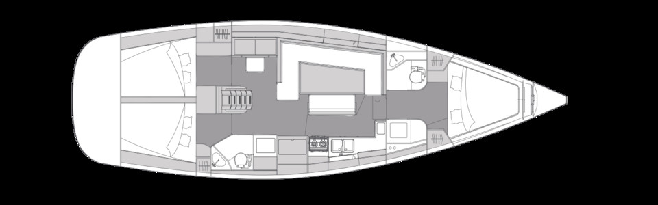 Elan Impression 45.1 Нижняя Палуба
