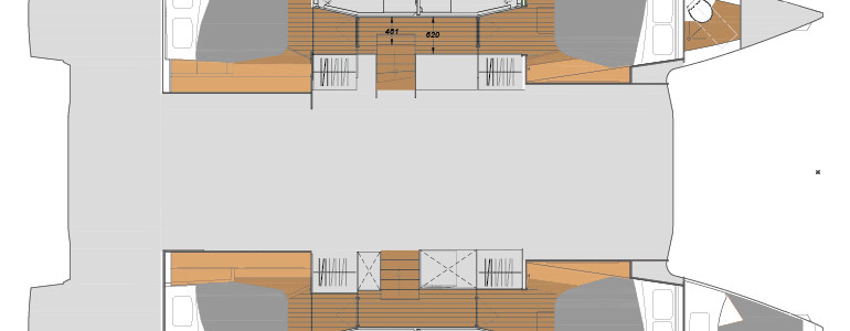 Fountaine Pajot Elba 45 Lower Deck (Optional)