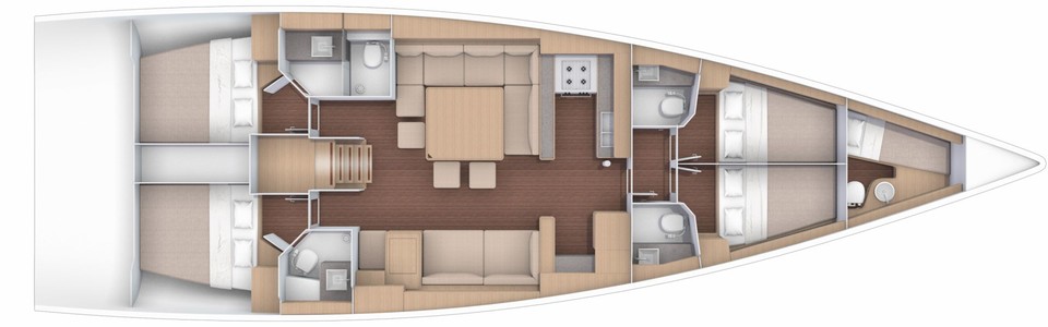 Dufour 56 Exclusive Pont Inférieur (Option 3)
