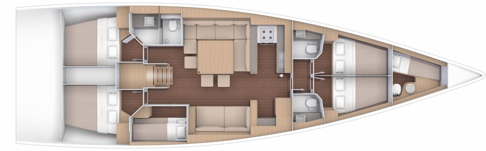 Dufour 56 Exclusive Lower Deck (Optional 4)