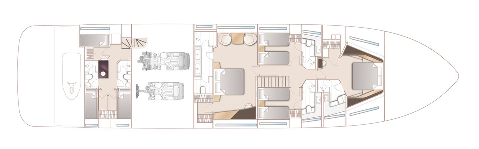 Princess Y95 Pont Inférieur (Option 2)