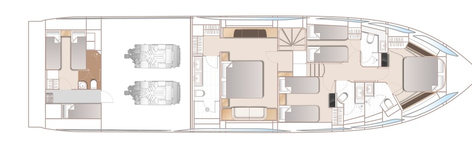Princess Y78 Lower Deck (Optional)