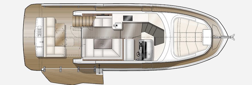 Galeon 400 FLY Cubierta Principal