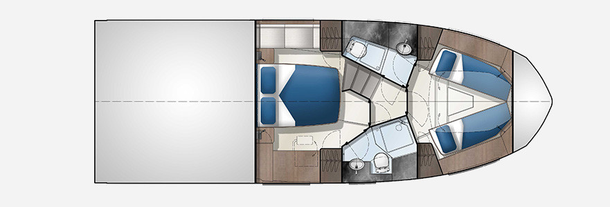 Galeon 400 FLY Cubierta Inferior