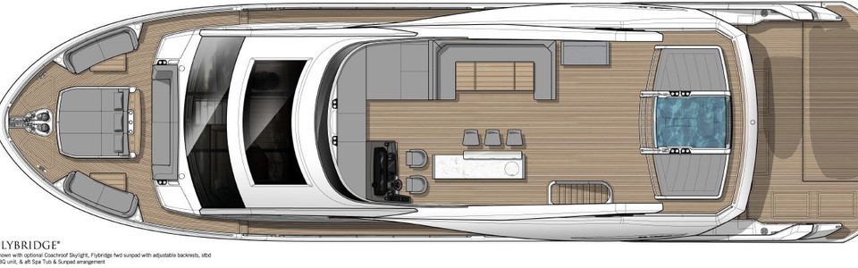 Sunseeker OCEAN CLUB NINETY Flybridge Deck