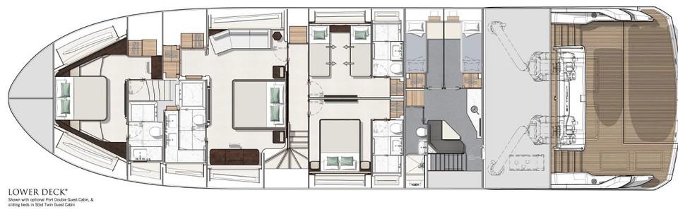 Sunseeker OCEAN CLUB NINETY Unterdeck