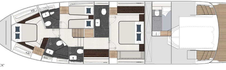 Sunseeker 65 SPORT YACHT Нижняя Палуба
