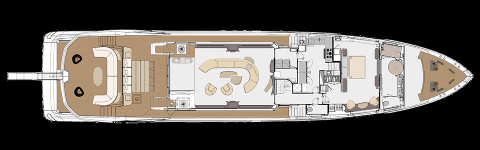 AZIMUT GRANDE 38 METRI TRI-DECK Hauptdeck (Optional)