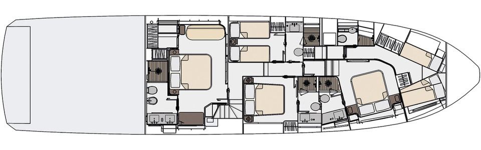 Azimut 78 Нижняя Палуба