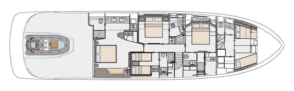 Azimut Magellano 25 Metri Unterdeck