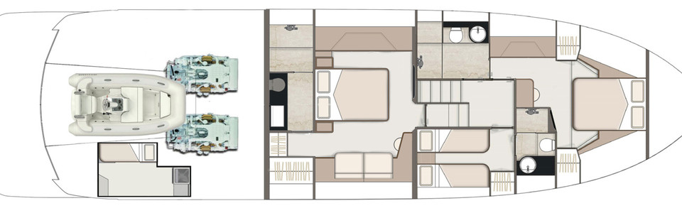 Fairline Targa 65 GTO Нижняя Палуба (Опционально)