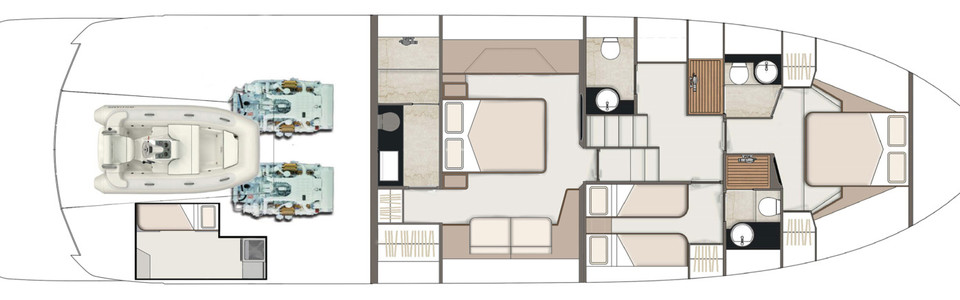 Fairline Targa 65 GTO Нижняя Палуба