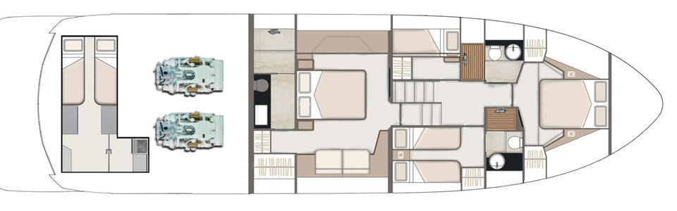 Fairline Targa 65 GT Lower Deck (Optional 2)