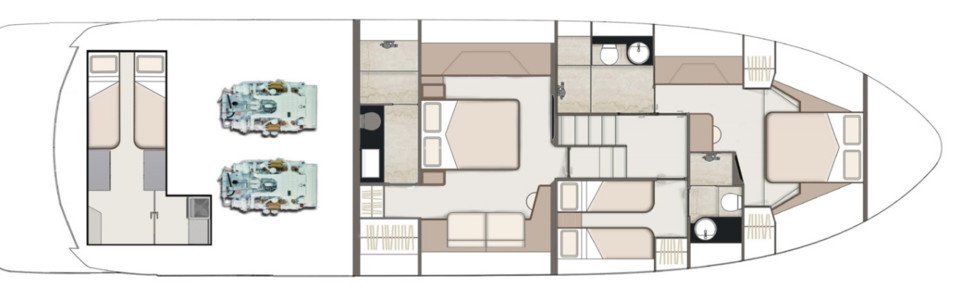 Fairline Targa 65 GT Lower Deck (Optional)