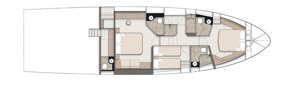 Fairline Targa 58 GTB Нижняя Палуба