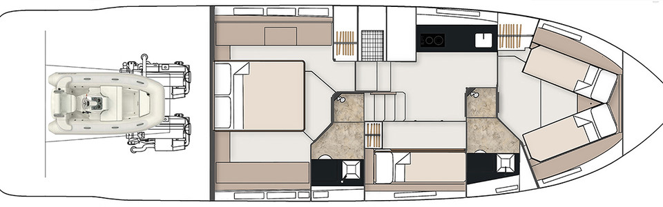 Fairline Targa 50 OPEN Ponte Inferiore (Opzionale)