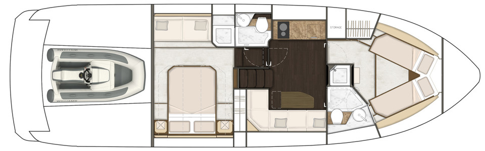 Fairline Targa 45 OPEN Lower Deck
