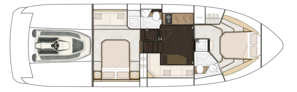 Fairline Targa 45 GT Нижняя Палуба