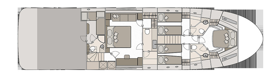 Monte Carlo Yachts 70 Skylounge Lower Deck
