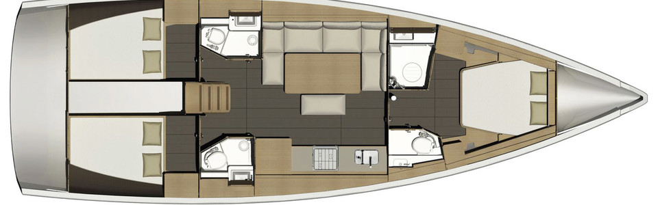 Dufour 460 Grand Large Lower Deck (Optional)