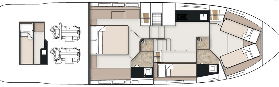 Fairline 50 Targa GT Нижняя Палуба (Опционально)