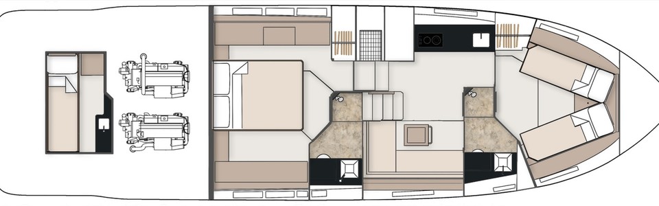 Fairline 50 Squadron Lower Deck
