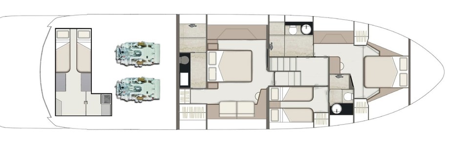 Fairline 68 Squadron Нижняя Палуба (Опционально)