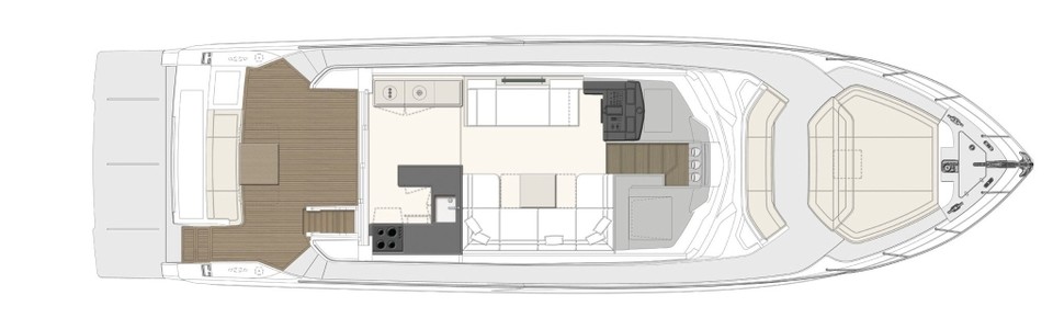 Ferretti 550 Главная Палуба