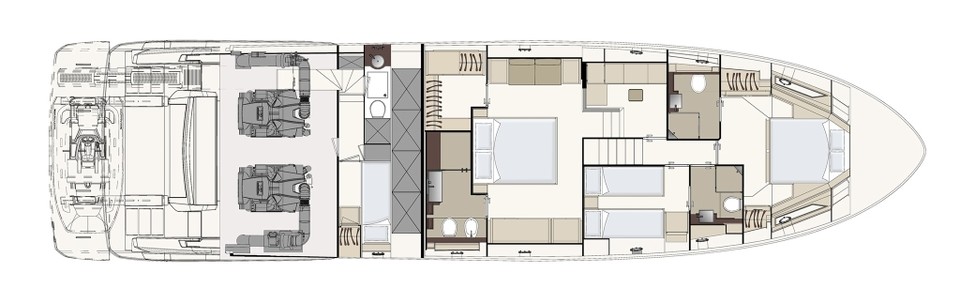 Ferretti 670 Ponte Inferiore