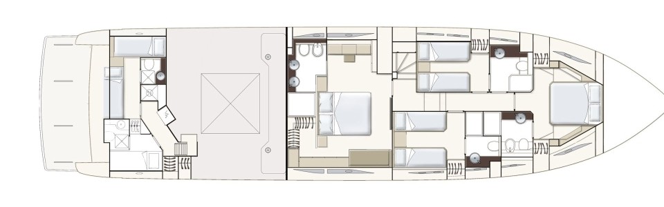 Ferretti 780 Lower Deck