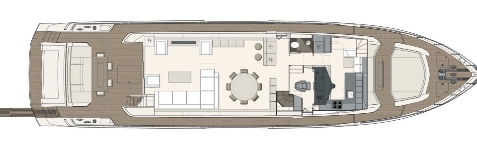 Ferretti 850 Ponte Principale (Opzionale)