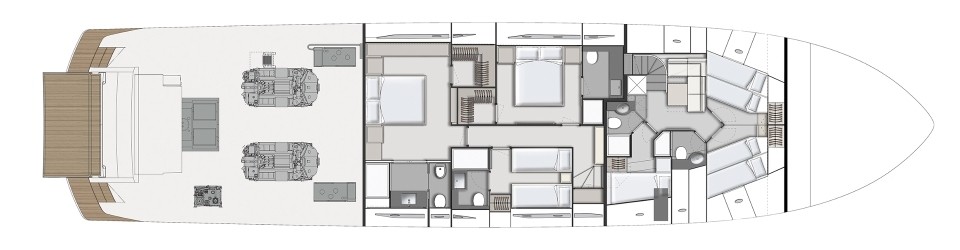 Ferretti 920 Lower Deck