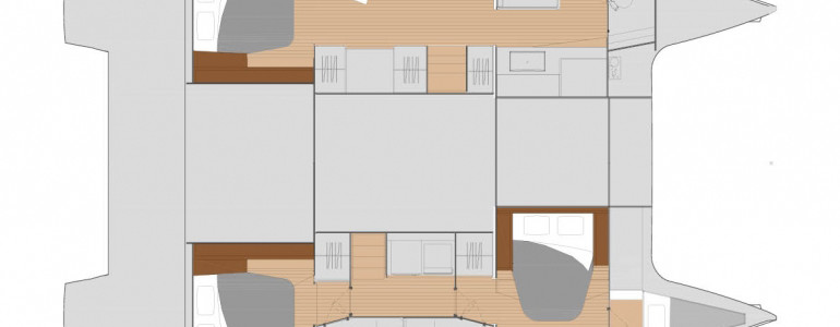 Fountaine Pajot Saona 47 Нижняя Палуба