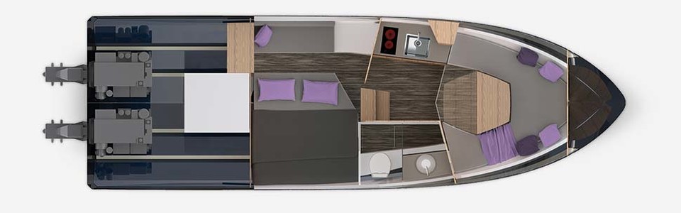 Galeon 305 OPEN Lower Deck